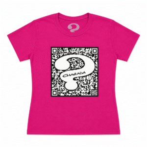 polera charada qr rosada infantil